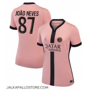 Paris Saint-Germain Joao Neves #87 Kolmaspaita Naisten 2024-25 Lyhythihainen